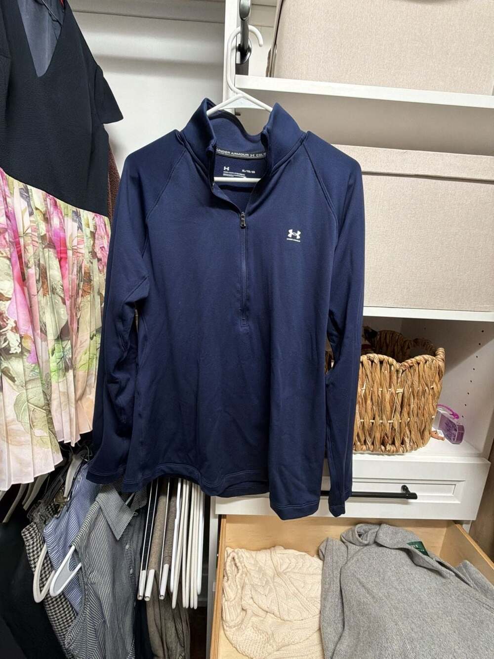 Under Armour ColdGear Loose Fit Navy Blue 1/4 Zip Pullover
